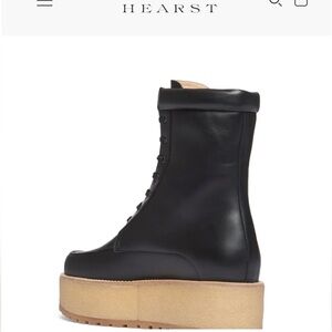 Gabriela Hearst Black Leather Boots | Chunky Platform Sole | Designer Block Boot